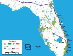 Florida East Coast Railway routemap